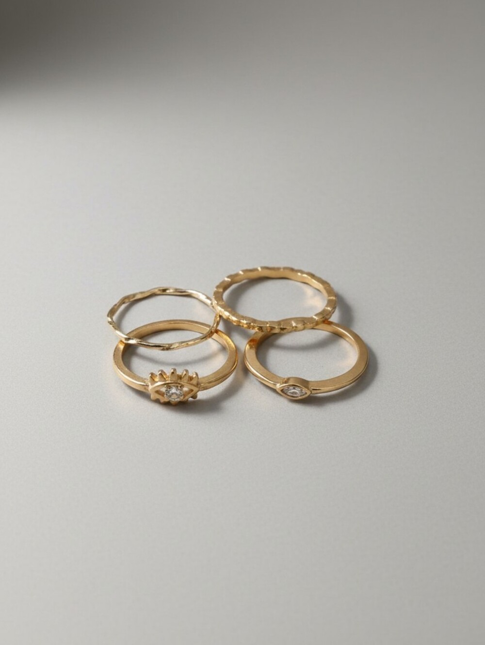 Set Of 4 Gold Stackable Rings